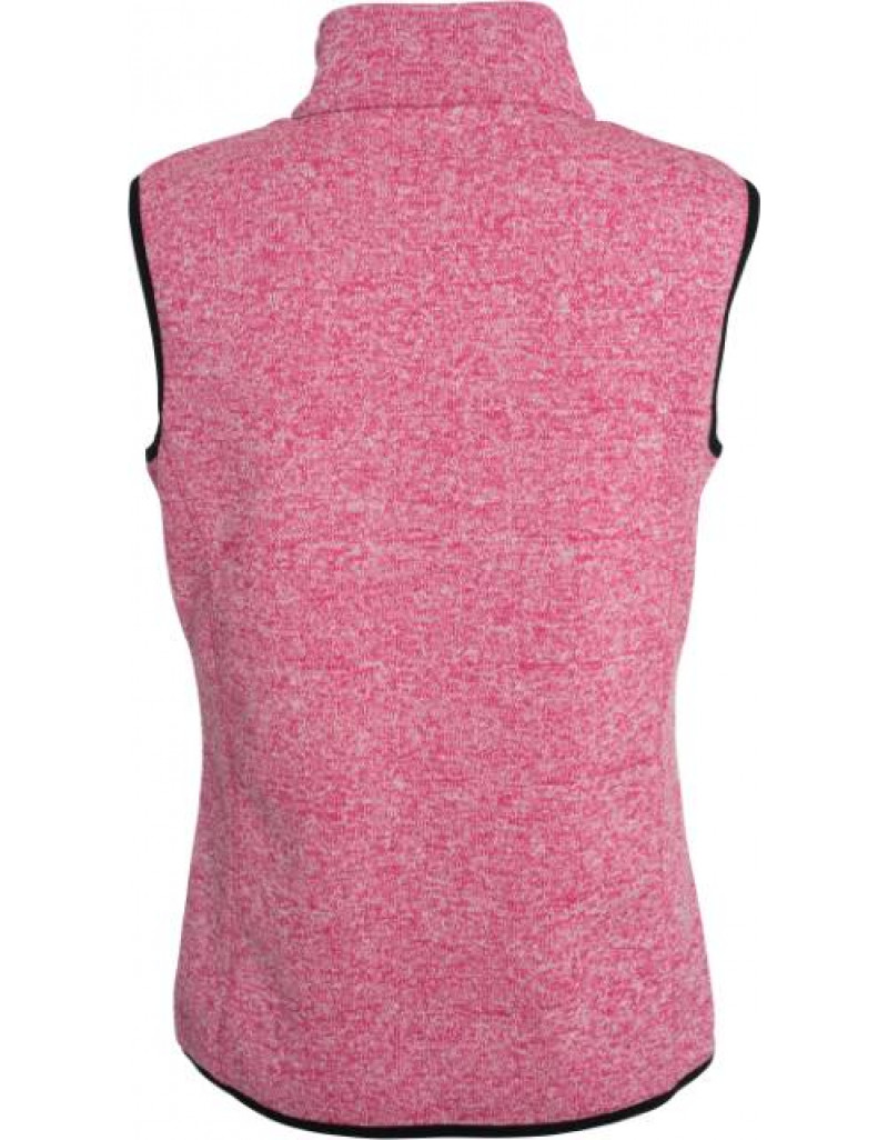 Vestă tricotată din fleece pentru femei cu guler ridicat